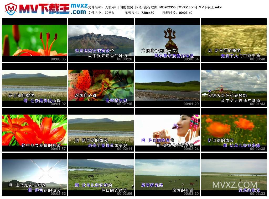 天骏-萨日朗的微笑_国语_流行歌曲_MB202356